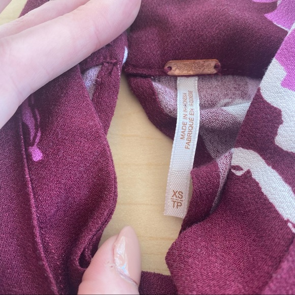 Free People Say You Love Me Top in Plum - Picture 5 of 8